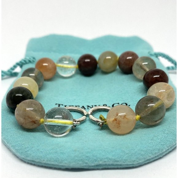 Tiffany & Co. Multi GEMSTONE Gems Bead Sterling Silver Bracelet PALOMA PICASSO